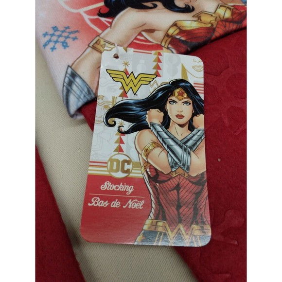 Wonder Woman Christmas Stocking and Santa Hat New 2 Piece Set - Picture 2 of 12